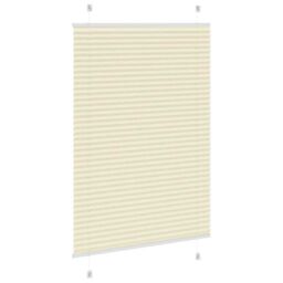 Berkfield Home Pleated Blind Cream 100x100 cm Fabric Width 99.4 cm Polyester - thumbnail 4