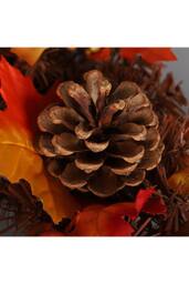 H&O Direct 60cm Artificial Maple Leaf Wreath Outdoor Decoration for Halloween in Orange - thumbnail 7