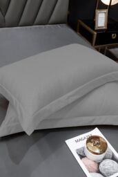 Ezysleep 100% Egyptian Cotton Grey Oxford Pillowcase Set - Size: Standard Pillow Case - thumbnail 2