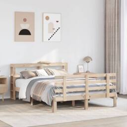 Berkfield Home Beautiful Bed Frame with Headboard without Mattress 120x190 cm Sm in Light Tan - thumbnail 2