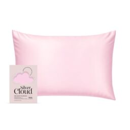 Silver Cloud Women's Silver Ion Infused Satin Pillowcase Pink in Baby Pink - thumbnail 1