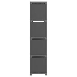Berkfield Home Modern 12-Cube Display Shelf Grey 103x30x141 cm Fabric - Size: 103 x 30 x 141 cm