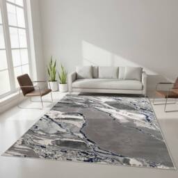 Smart Living Parma Modern Carved Rug - Soft Luxury for Living & Bedroom in Blue - Size: 60 cm x 220 cm - thumbnail 1