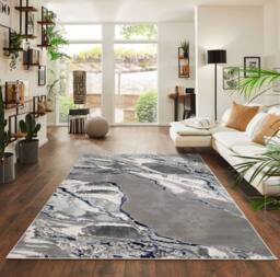 Smart Living Parma Modern Carved Rug - Soft Luxury for Living & Bedroom in Blue - Size: 60 cm x 220 cm - thumbnail 3