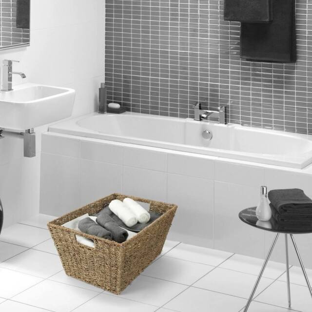 EONLION 2 X Large Seagrass Shelf Storage Hamper Basket in Brown - Size: 500mm - image 1