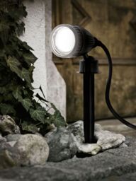 Loops IP44 Outdoor Ground Spike Light Black Plastic 1 x 3W GU10 Bulb Spotlight - thumbnail 3