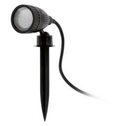 Loops IP44 Outdoor Ground Spike Light Black Plastic 1 x 3W GU10 Bulb Spotlight