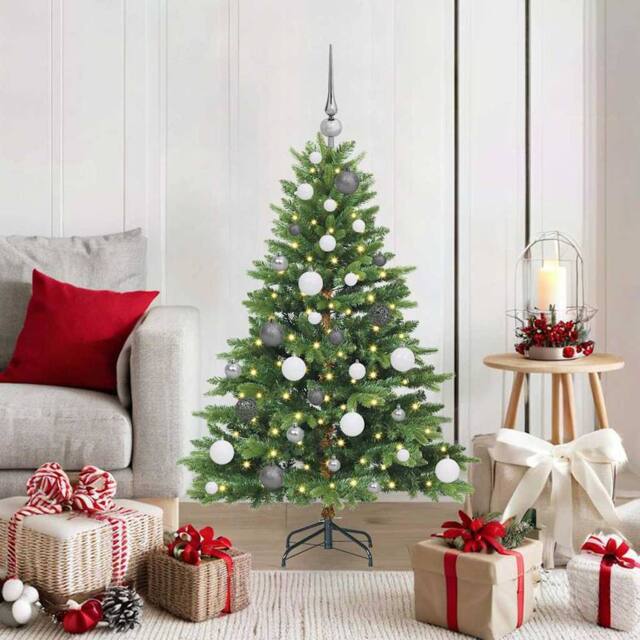 Berkfield Home Artificial Christmas Tree with 150 LEDs Green 120 cm PE & PVC - image 1