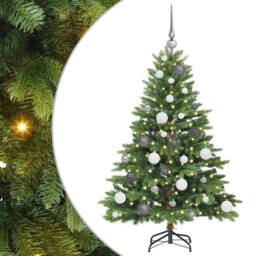 Berkfield Home Artificial Christmas Tree with 150 LEDs Green 120 cm PE & PVC - thumbnail 2