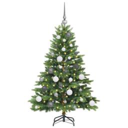 Berkfield Home Artificial Christmas Tree with 150 LEDs Green 120 cm PE & PVC - thumbnail 3
