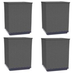 Berkfield Home Planters 4 pcs Black 30x30x37 cm Polypropylene - Size: 30 x 30 x 37 cm - thumbnail 3