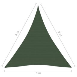 Berkfield Home Sunshade Sail 160 g/m ² Dark Green 5x6x6 m HDPE - thumbnail 6