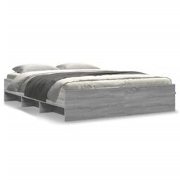 Berkfield Home Bed Frame without Mattress Grey Sonoma 150x200 cm King Size Engineered Wood - thumbnail 2