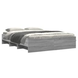 Berkfield Home Bed Frame without Mattress Grey Sonoma 150x200 cm King Size Engineered Wood - thumbnail 3