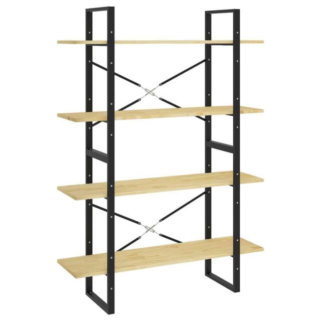Berkfield Home 4-Tier Book Cabinet 100x30x140 cm Solid Pine Wood in Brown - Size: 100 x 30 x 140 cm - image 1