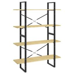 Berkfield Home 4-Tier Book Cabinet 100x30x140 cm Solid Pine Wood in Brown - Size: 100 x 30 x 140 cm - thumbnail 1