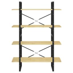Berkfield Home 4-Tier Book Cabinet 100x30x140 cm Solid Pine Wood in Brown - Size: 100 x 30 x 140 cm - thumbnail 5