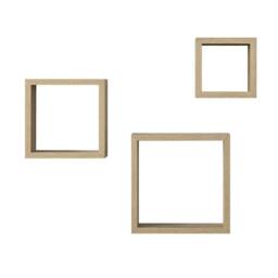 Kelvenix oak Wall Floating Cube Box Shelf Set in Light Oak - Size: 0.6m2 - thumbnail 2