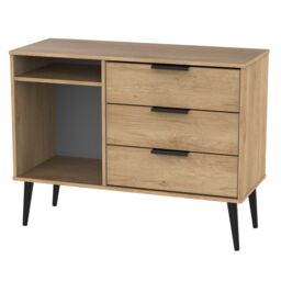 Ready Assembled 2 U Fuji 3 Drawer TV Unit (Ready Assembled) in Natural - thumbnail 1
