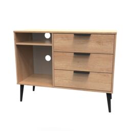 Ready Assembled 2 U Fuji 3 Drawer TV Unit (Ready Assembled) in Natural - thumbnail 4