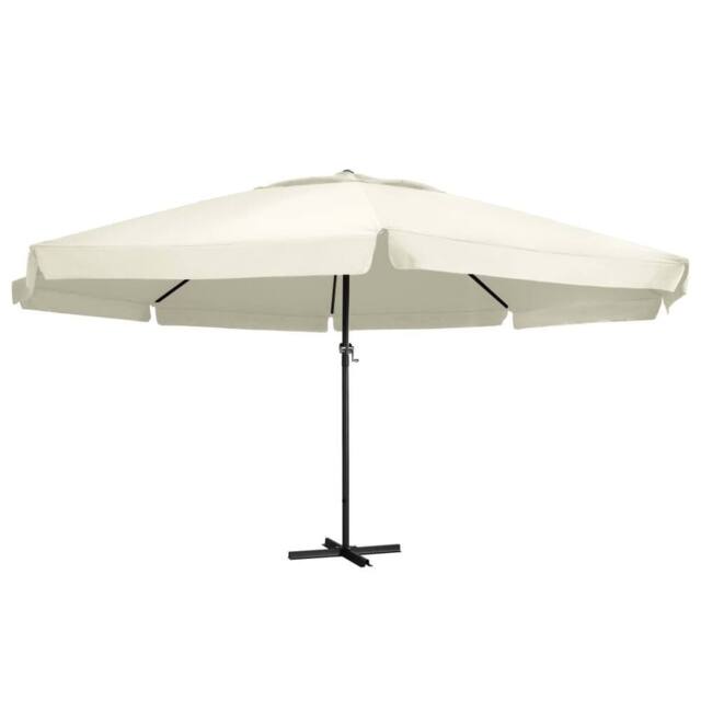 Berkfield Home Outdoor Parasol with Aluminium Pole 600 cm Sand White - image 1