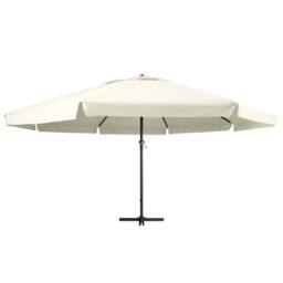 Berkfield Home Outdoor Parasol with Aluminium Pole 600 cm Sand White - thumbnail 2