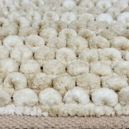 Allure Bath Fashions Marl Chunky Bobble Square Bath Mat Non Slip in Beige - thumbnail 2