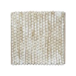 Allure Bath Fashions Marl Chunky Bobble Square Bath Mat Non Slip in Beige