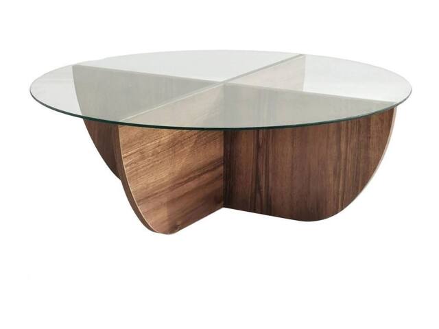 Vente-unique Tempered Glass Coffee Table - Natural & Clear - AYSUN - image 1