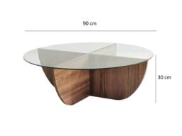 Vente-unique Tempered Glass Coffee Table - Natural & Clear - AYSUN - thumbnail 7