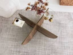 Vente-unique Tempered Glass Coffee Table - Natural & Clear - AYSUN - thumbnail 9