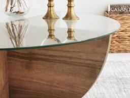 Vente-unique Tempered Glass Coffee Table - Natural & Clear - AYSUN - thumbnail 6