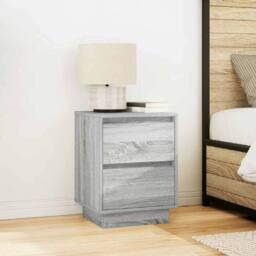 Berkfield Home Bedside Cabinets with LED Lights¬†2 pcs Grey Sonoma 38x34x50 cm - Size: 38 x 34 x 50 cm - thumbnail 4