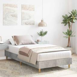 Berkfield Home Bed Frame No Mattress Concrete Grey 100x200 cm Engineered Wood - thumbnail 3