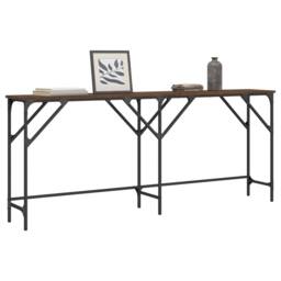 Berkfield Home Console Table Brown Oak 180x29x75 cm Engineered Wood - Size: 180 x 29 x 75 cm - thumbnail 1