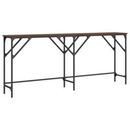 Berkfield Home Console Table Brown Oak 180x29x75 cm Engineered Wood - Size: 180 x 29 x 75 cm - thumbnail 2