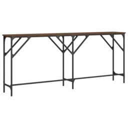 Berkfield Home Console Table Brown Oak 180x29x75 cm Engineered Wood - Size: 180 x 29 x 75 cm - thumbnail 6
