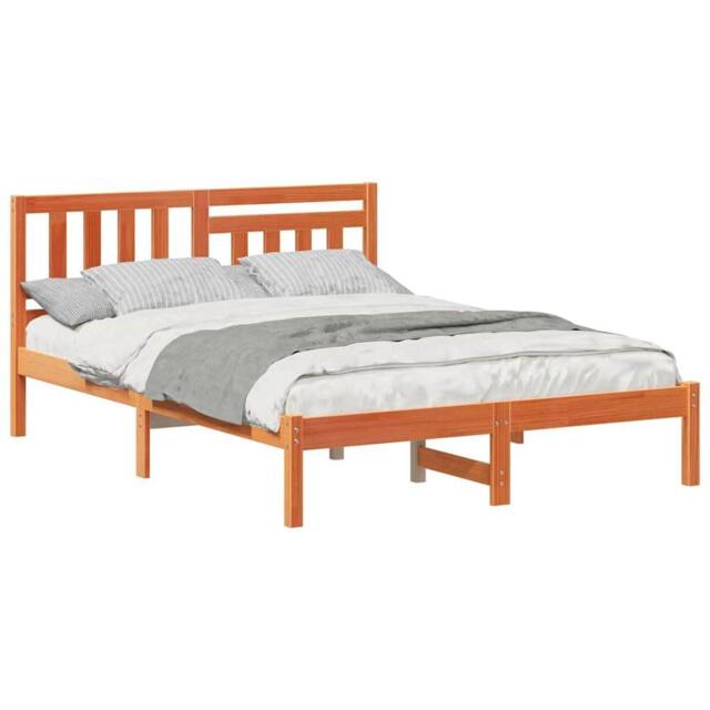 Berkfield Home Modern with Headboard Wax brown 120 x 200 cm Solid pine wood - image 1
