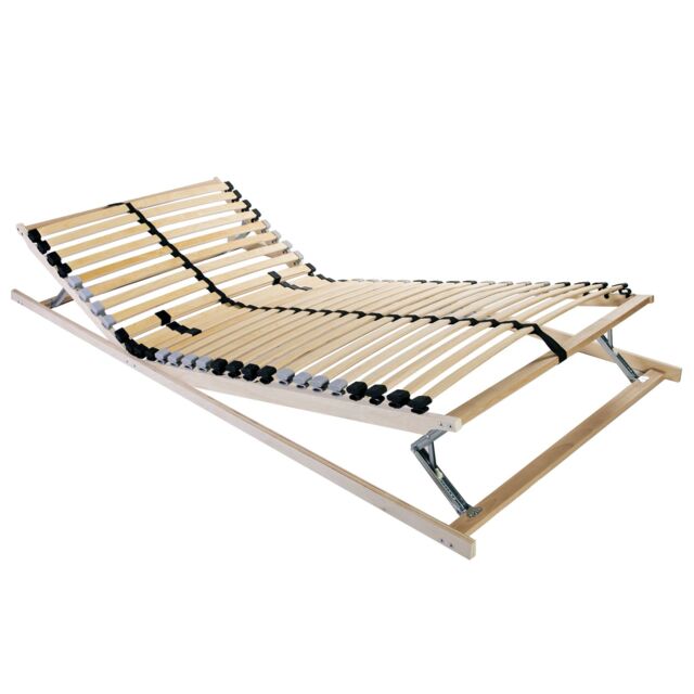 Berkfield Home Slatted Bed Base Natural wood, Black, Grey 70 x 190 cm in Brown - image 1