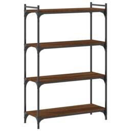 Berkfield Home Decorative Bookcase 4-Tier Brown Oak 80x30x120 cm Engineered Wood - Size: 80 x 30 x 120 cm - thumbnail 6