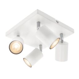CGC Lighting 'Jack' Square White Four Head GU10 Ceiling Spot Light