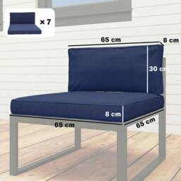 OUTSUNNY Replacement Cushions for Outdoor Furniture Garden Seat Cushion Pad in Dark Blue - thumbnail 3