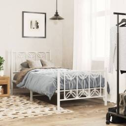 Berkfield Home Metal Bed Frame without Mattress with Footboard White 80x200cm - Size: 80x200 cm - thumbnail 2