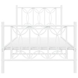 Berkfield Home Metal Bed Frame without Mattress with Footboard White 80x200cm - Size: 80x200 cm - thumbnail 4