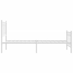 Berkfield Home Metal Bed Frame without Mattress with Footboard White 80x200cm - Size: 80x200 cm - thumbnail 5