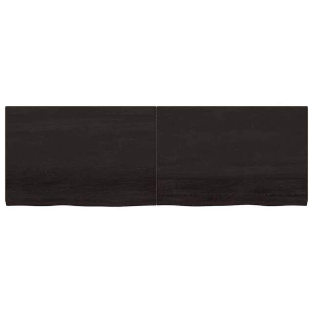 Berkfield Home Wall Shelf Dark Grey 180x60x(2-4) cm Treated Solid Wood Oak in Dark Brown - image 1