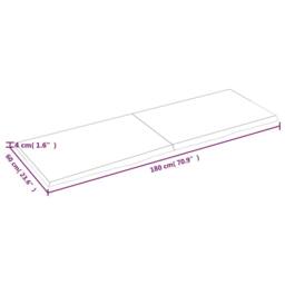 Berkfield Home Wall Shelf Dark Grey 180x60x(2-4) cm Treated Solid Wood Oak in Dark Brown - thumbnail 9