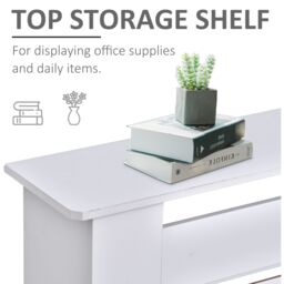 HOMCOM Extendable Radiator Cover Cabinet Slatted Design MDF White Home Office - thumbnail 5