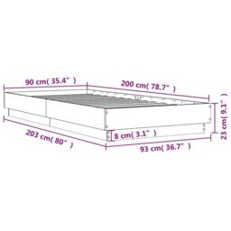 Berkfield Home Bed Frame without Mattress Grey Sonoma 90x200 cm Engineered Wood - thumbnail 9