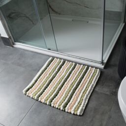 Allure Bath Fashions Striped Chunky Bobble Shower Mat in Green - thumbnail 2
